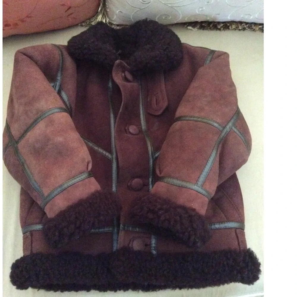 Toddler 100% Sheepskin Shearling brown coat sz.18-24 month